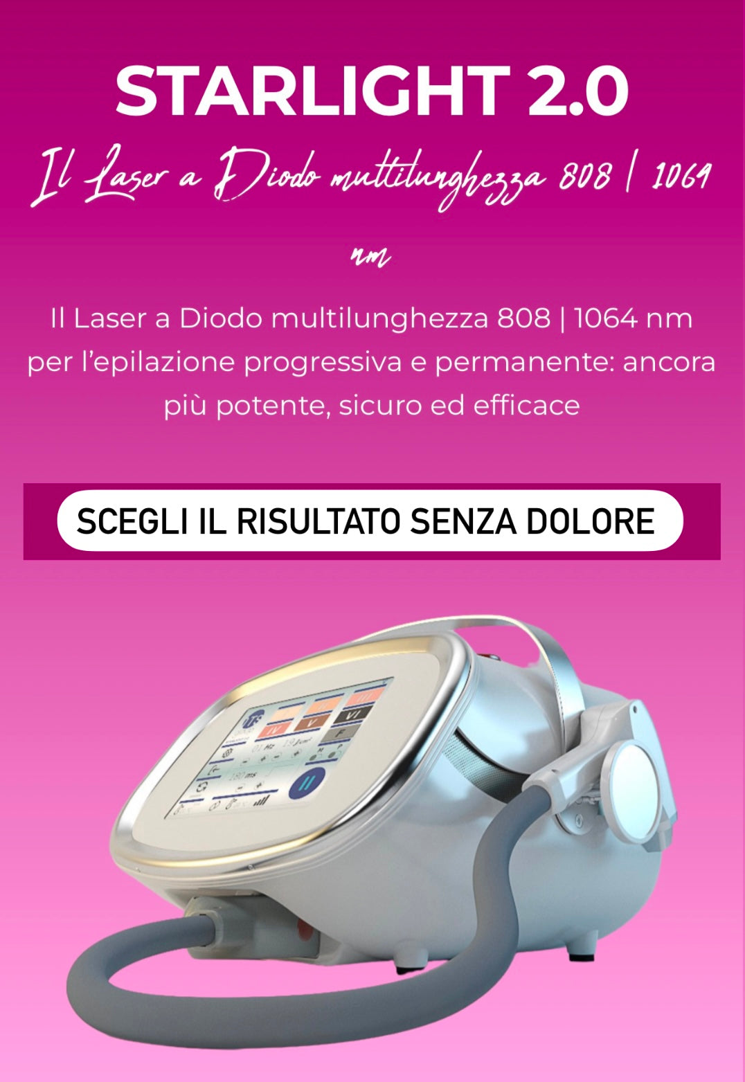 Trattamento Laser Diodo Multilunghezza 2.0 con Fototermolisi Accumulativa Selettiva